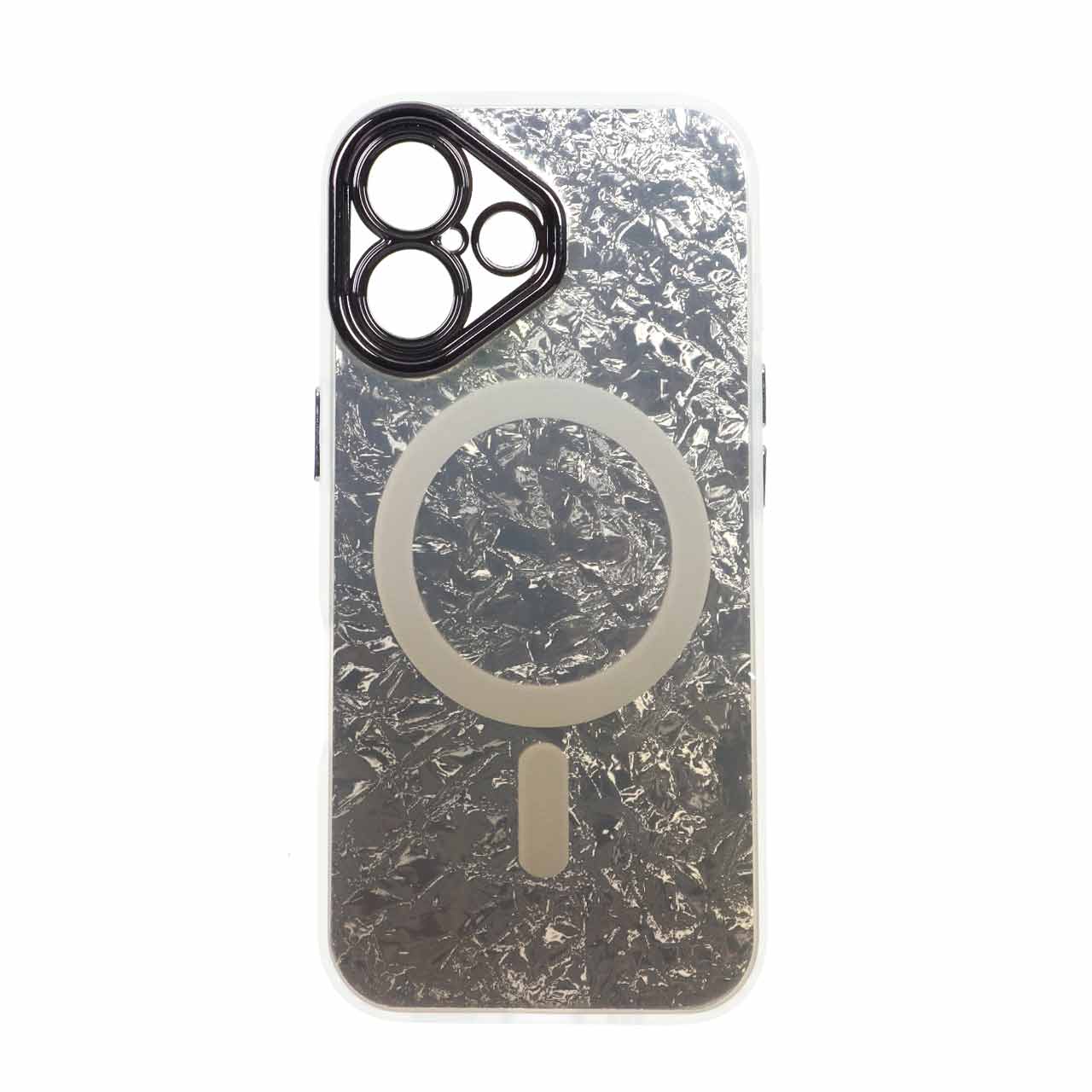 قاب ice طرح مگ سیف دور مات لنز شفاف Apple iPhone 16 - طلایی